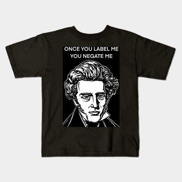 SOREN KIERKEGAARD quote .1 - ink portrait Kids T-Shirt by lautir